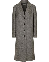 Dolce & Gabbana - Herringbone Wool-Blend Coat - Lyst