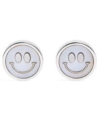 Babette Wasserman - Rhodium-Plated Smiley Face Cufflinks - Lyst