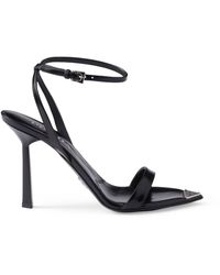 Prada - Brushed Leather Heeled Sandals - Lyst