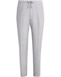 FIORONI CASHMERE - Linen Drawstring Tailored Trousers - Lyst
