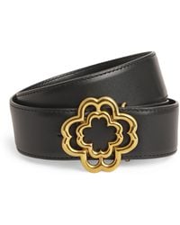 Maje - Leather Clover Buckle Belt - Lyst