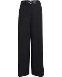 Maje - Belted Wide-Leg Trousers - Lyst