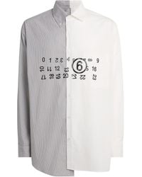 MM6 by Maison Margiela - Oversized Stripe Numeric Shirt - Lyst