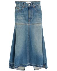 Victoria Beckham - Denim Midi Skirt - Lyst