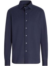 ZEGNA - Cotton Jersey Long-sleeved Shirt - Lyst