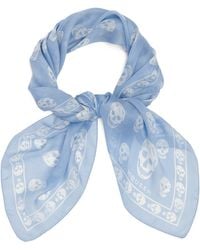 McQueen - Silk Skull Print Scarf - Lyst