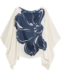 Marina Rinaldi - Silk Floral Tunic Blouse - Lyst