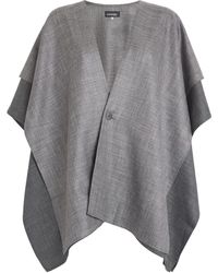 Eskandar - Wool-Silk-Linen Double-Layer Cape - Lyst