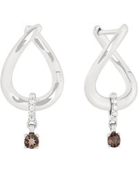 Astrid & Miyu - Diamond And Quartz Molten Hoop Earrings - Lyst