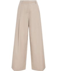 Max Mara - Cotton Poplin Wide-Leg Nora Trousers - Lyst