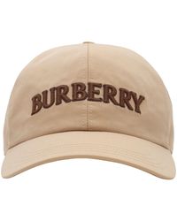Burberry - Cotton Gabardine Logo Cap - Lyst