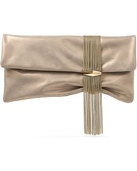 Jimmy Choo - Zandra Leather-Brass Clutch Bag - Lyst