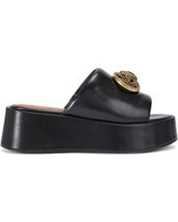 Kurt Geiger - Leather Chelsea Flatform Mules - Lyst