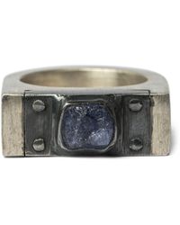 Parts Of 4 - Sterling Silver And Tanzanite Plate Ring - Lyst