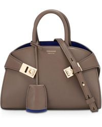 Ferragamo - Leather Hug Soft Top-Handle Bag - Lyst