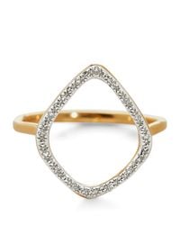 Monica Vinader - Vermeil And Diamond Riva Kite Ring - Lyst