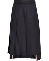Thom Browne - Pleated Midi Skirt - Lyst