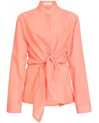 Alaïa - Cotton-Linen Tie Detail Shirt - Lyst