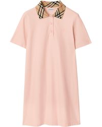 Burberry - Check Collar Polo Shirt Dress - Lyst