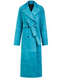 Alaïa - Goat Suede Trench Coat - Lyst