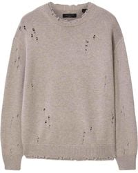 AllSaints - Cotton Distressed Wolf Sweater - Lyst