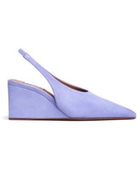 Alaïa - Suede Cube Slingback Wedges 75 - Lyst