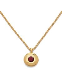 Monica Vinader - Vermeil And Ruby July Birthstone Necklace - Lyst