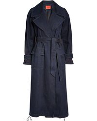 MAX&Co. Denim Trench Coat - Blue