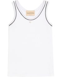 Valentino - Cotton Vlogo Tank Top - Lyst
