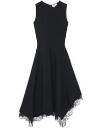 McQueen - Lace-Hem Sleeveless Midi Dress - Lyst