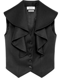 McQueen - Wool Waterfall-Collar Waistcoat - Lyst