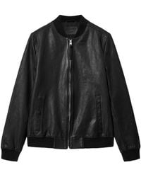 AllSaints - Leather Morten Bomber Jacket - Lyst