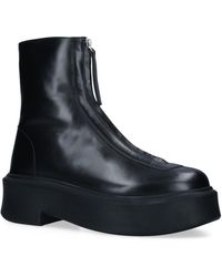 The Row - Zippered Platform Leather Combat Boots - Lyst