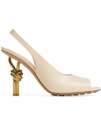 Bottega Veneta - Leather Knot Slingback Heels 90 - Lyst