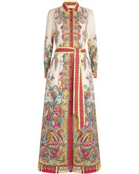 Etro - Cotton Paisley Maxi Shirt Dress - Lyst
