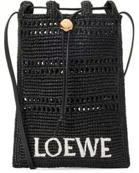 Loewe - X Paula's Ibiza Raffia Drawstring Pocket Bag - Lyst