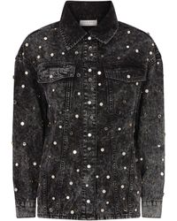 Sandro Studded Denim Jacket - Black
