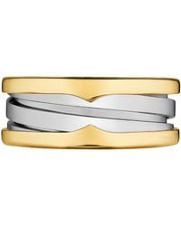 BVLGARI - And Stainless Steel B.Zero1 Two-Band Ring - Lyst