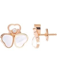 Chopard - And Diamond Happy Hearts Wings Earrings - Lyst