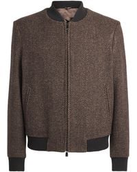 Corneliani - Wool Herringbone Bomber Jacket - Lyst