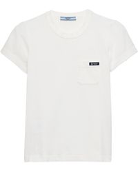 Prada - Cotton Jersey Logo T-Shirt - Lyst