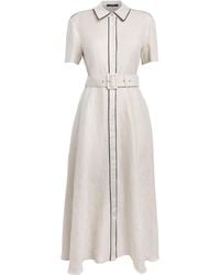 Toccin - Linen-Blend Jean Midi Dress - Lyst