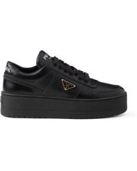 Prada - Leather Downtown Bold Sneakers 50 - Lyst
