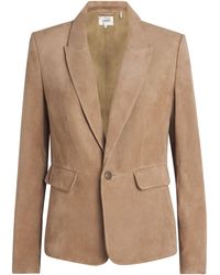 FRAME - Suede Sleek Blazer - Lyst