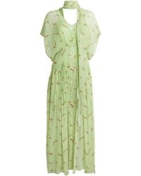 Ganni - Organic Silk Floral Midi Dress - Lyst