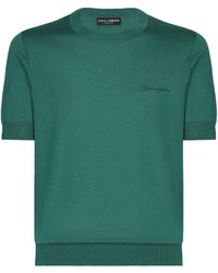Dolce & Gabbana - Silk Short-Sleeve Sweater - Lyst