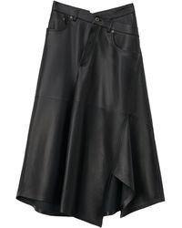 Loewe - Cotton Asymmetric Midi Skirt - Lyst