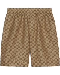 Gucci - Monogram Relaxed-fit Linen-blend Shorts - Lyst
