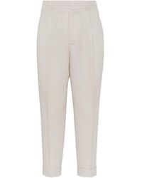 Brunello Cucinelli - Linen-cotton Relaxed Chinos - Lyst
