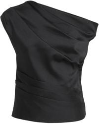 Self-Portrait - Taffeta Off-The-Shoulder Blouse - Lyst